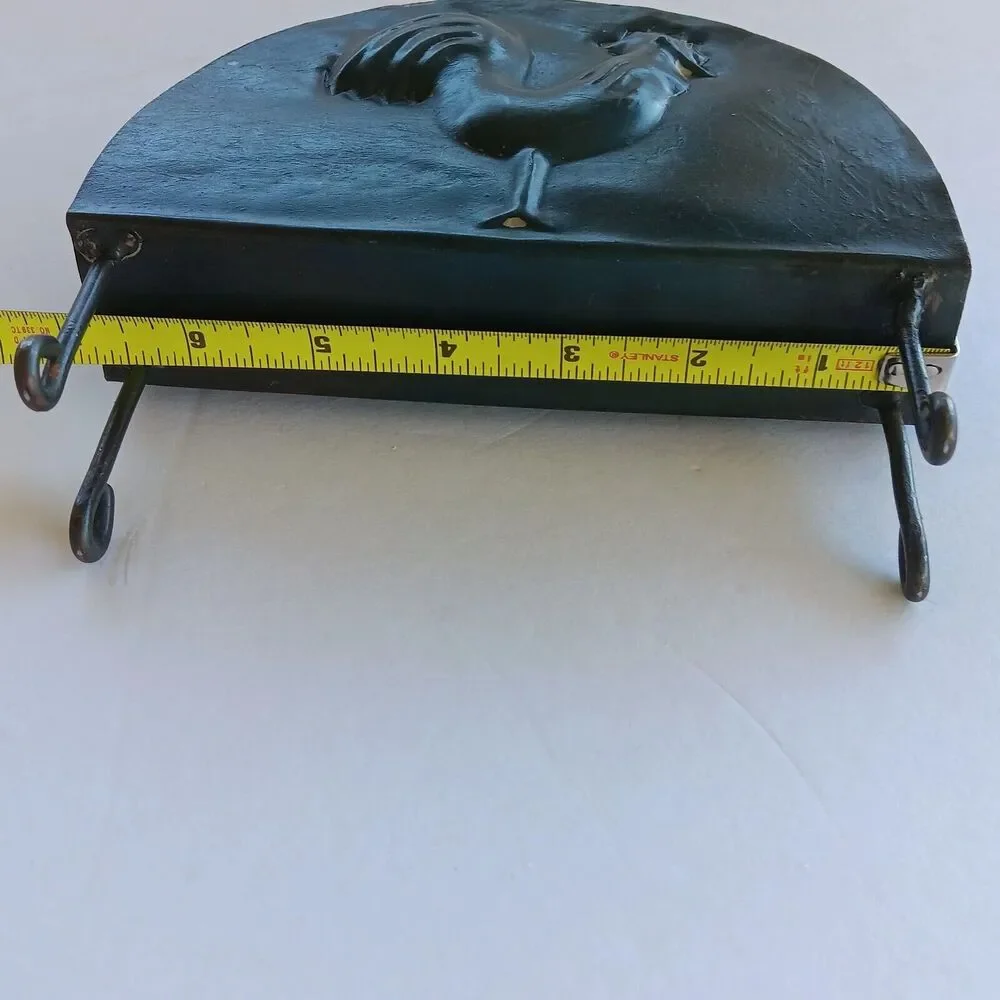 Farmhouse Napkin Metal Holder w/Toile Napkins Imprinted Rooster Primitive